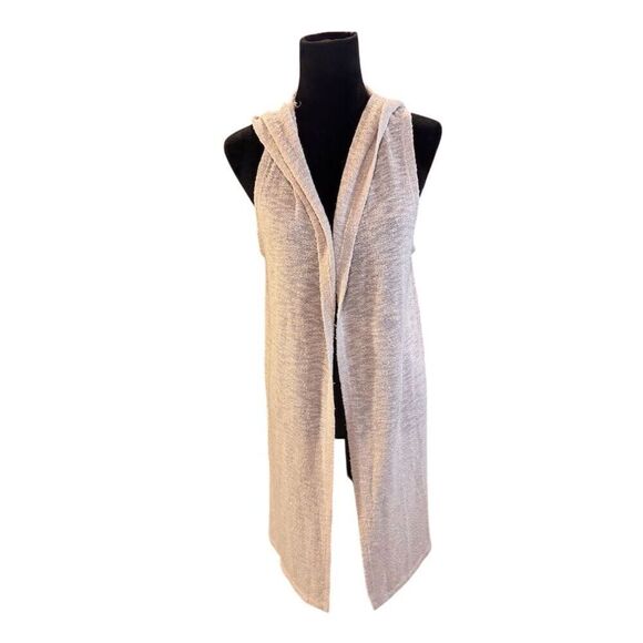 Sunday in Brooklyn Women's Beige Hooded Sleeveless Cardigan Vest Size S - Picture 1 of 9